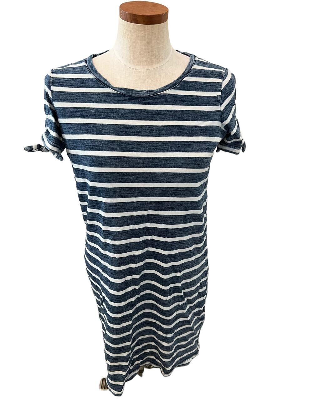 Jane & Delancey Casual T Shirt Dress Blue Stripe S